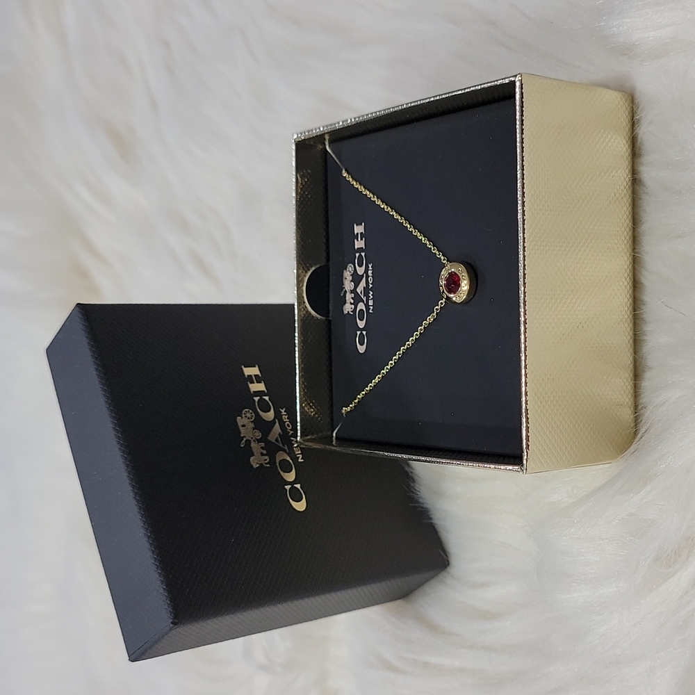 Coach Open Circle Stone Necklace